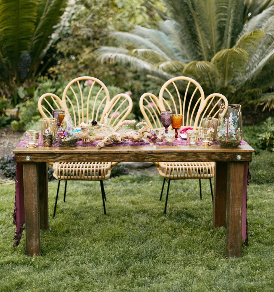 Hickory Sweetheart Farm Table Rental San Diego
