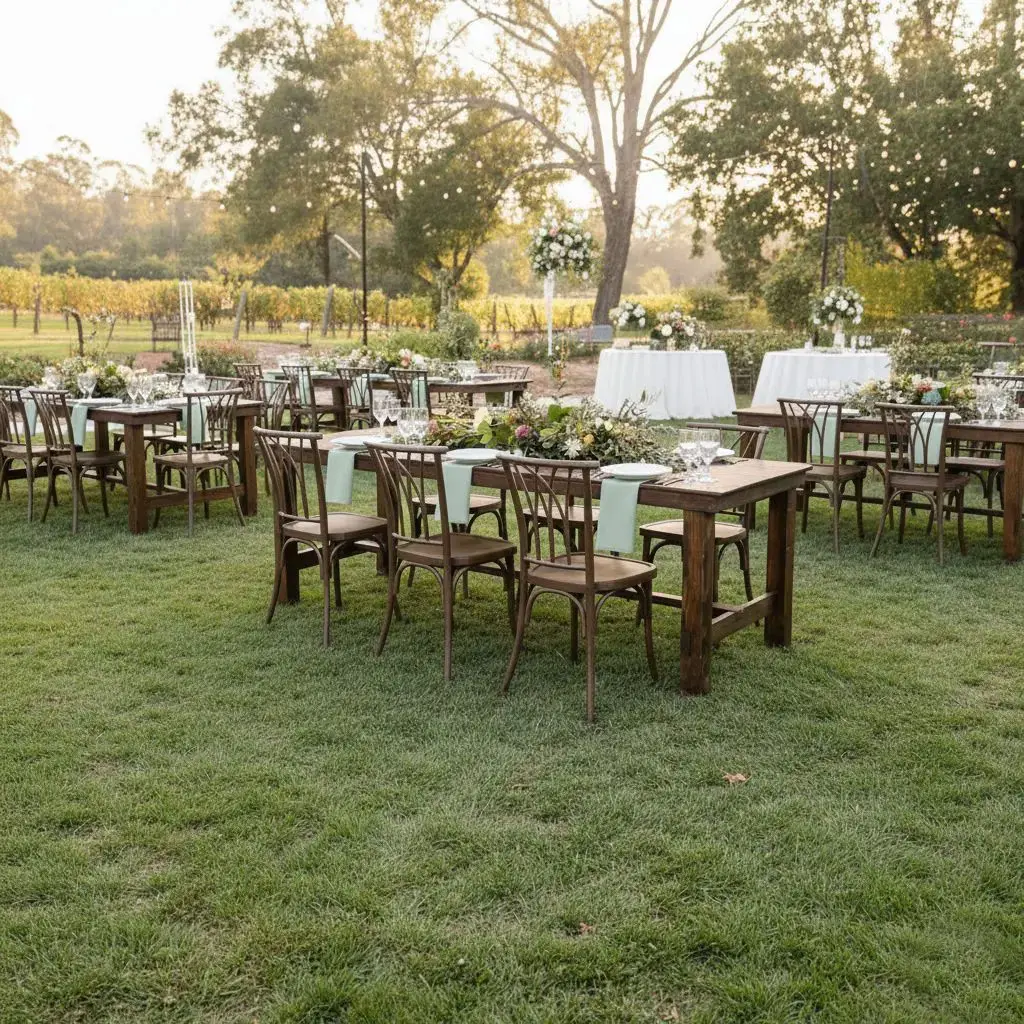 8' Hickory Farm Table - Image 17