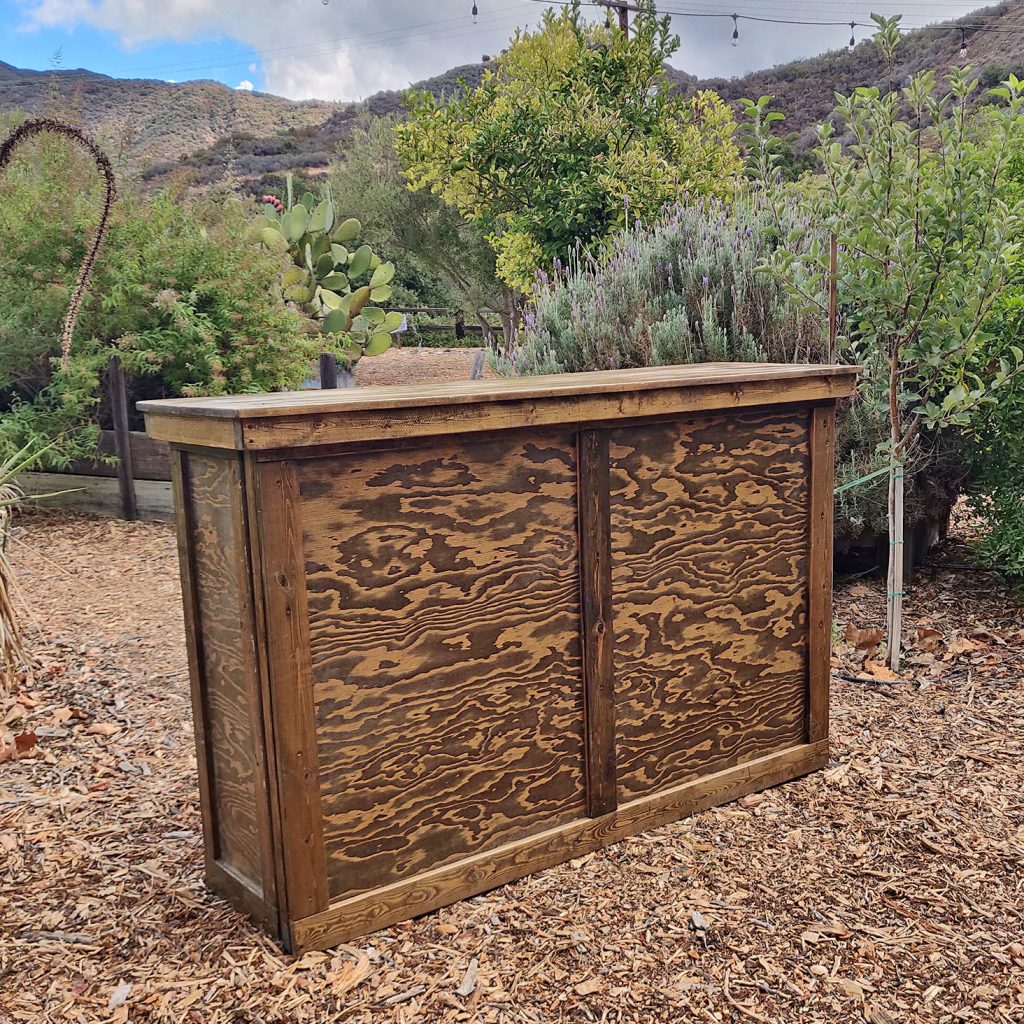 6' Rustic Wood Bar Rental San Diego San Diego Event Rentals for