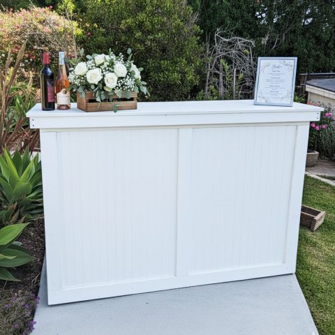 6' White Ribbed Bar Rental San Diego | San Diego Event Rentals