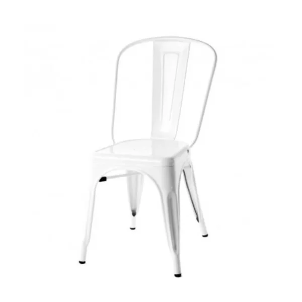 White bistro chair metal