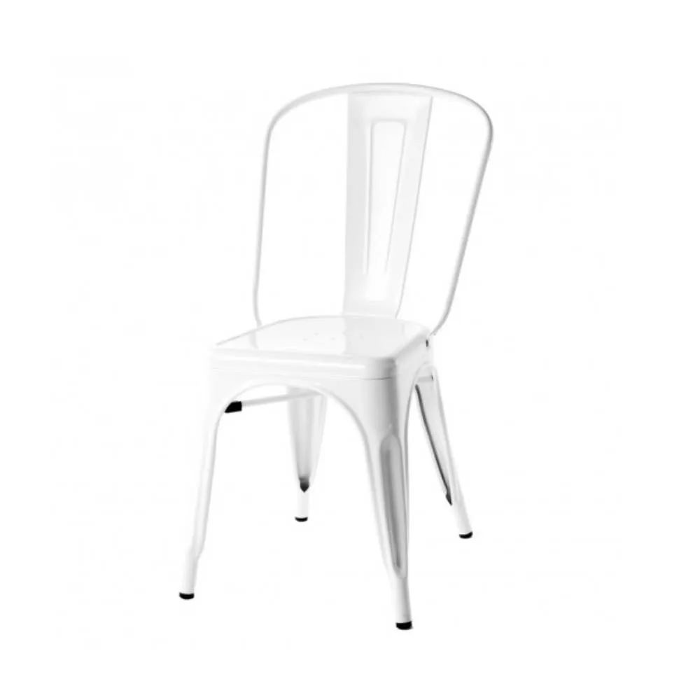 White bistro chair metal