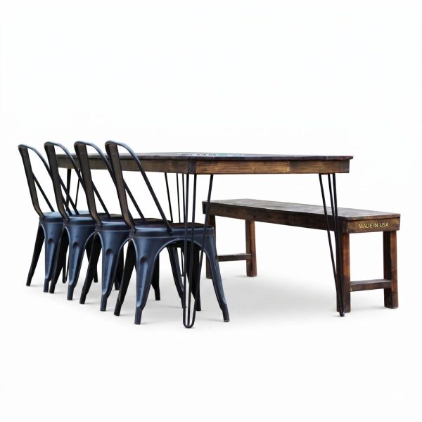 8' Hickory Hairpin Farm Table