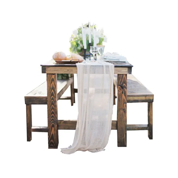 8' Hickory Table & Bench Set