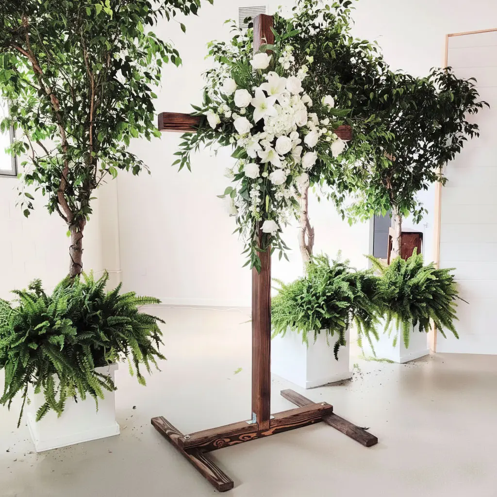 <hide>Arch – </hide> Wood Cross Backdrop - Image 3