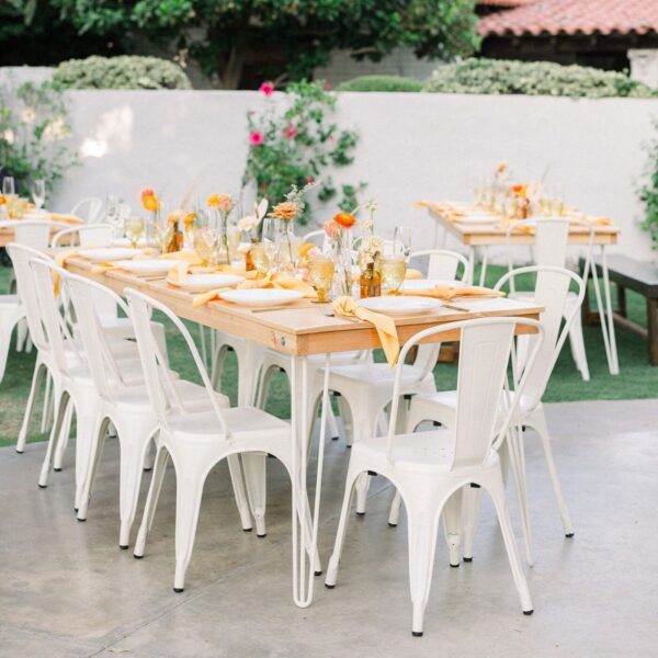 Light Wood Hairpin Modern Farm Table Rentals San Diego