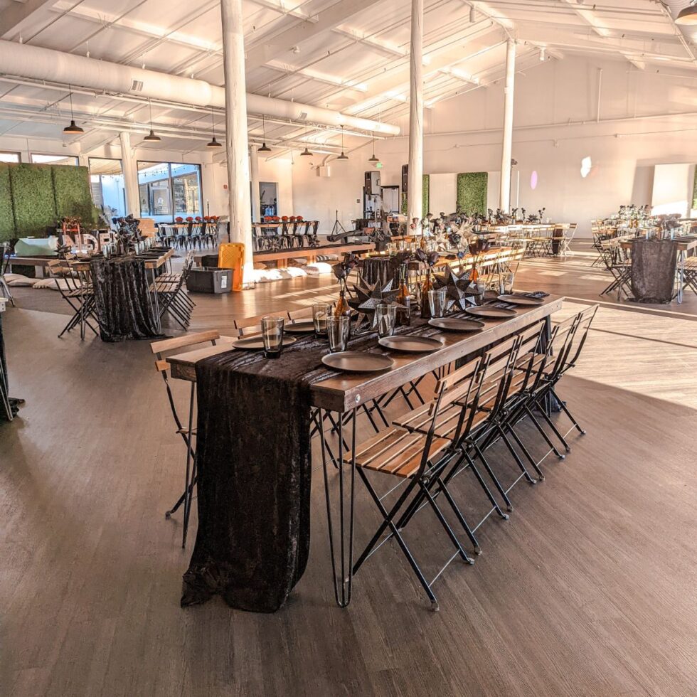 Hairpin Leg Farm Table Rentals San Diego Modern Wood Table Rental