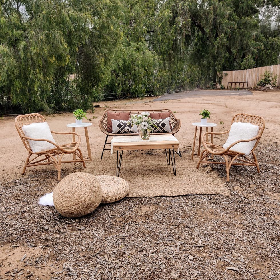Sand Rattan Settee Rental San Diego Event Furniture Rentals