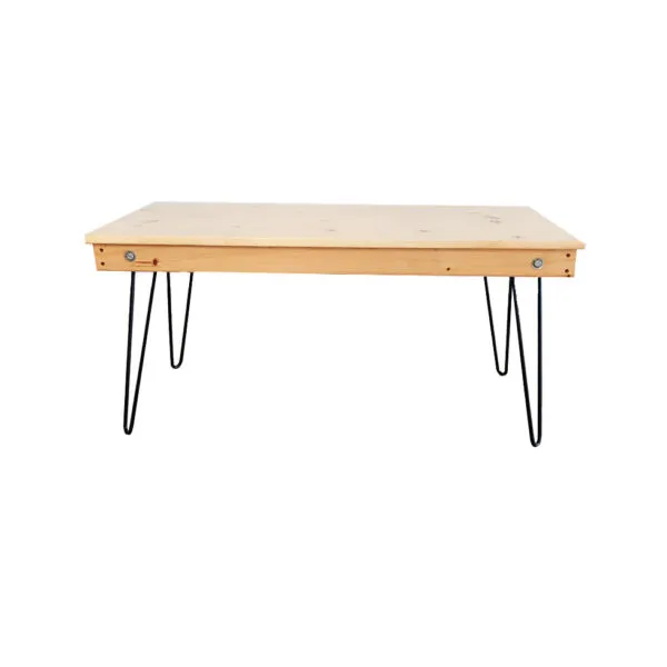 <hide>Coffee Table – </hide>3' Hairpin Honey Coffee Table