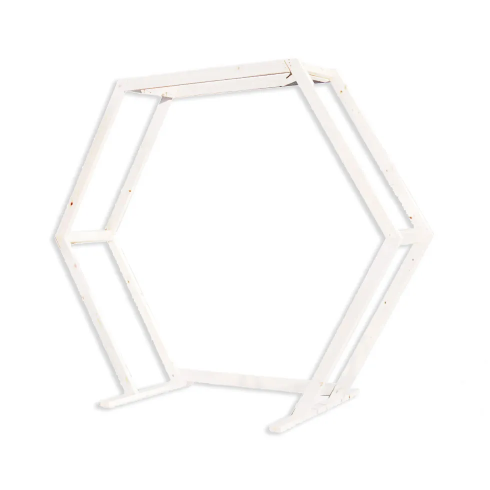 <hide>Arch – </hide>White Hexagon Arch