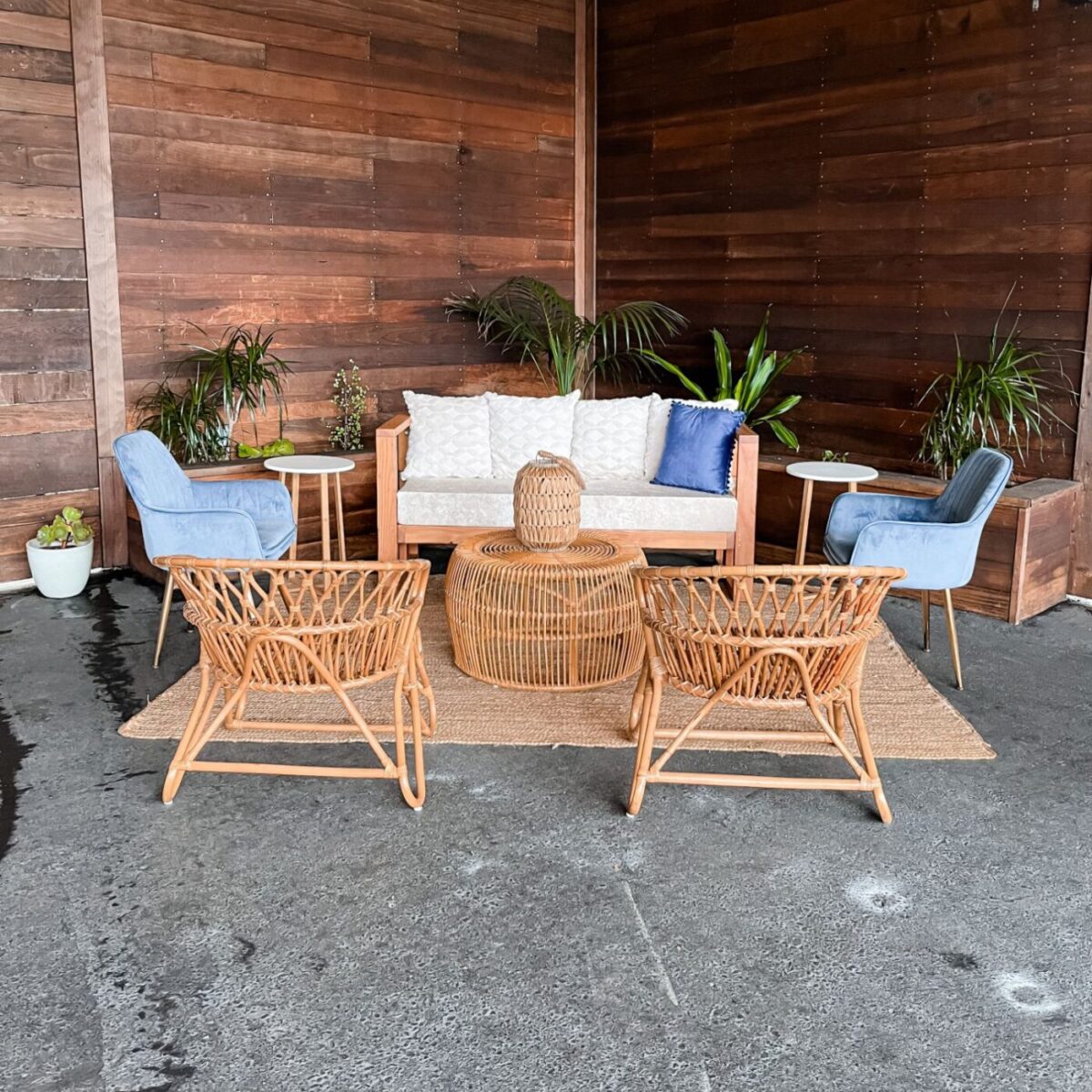<hide>Coffee Table – </hide>Boho Rattan Coffee Table - Image 2
