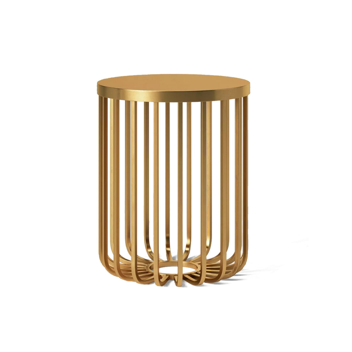 <hide>Side Table – </hide> Gold Ribbed Side Table