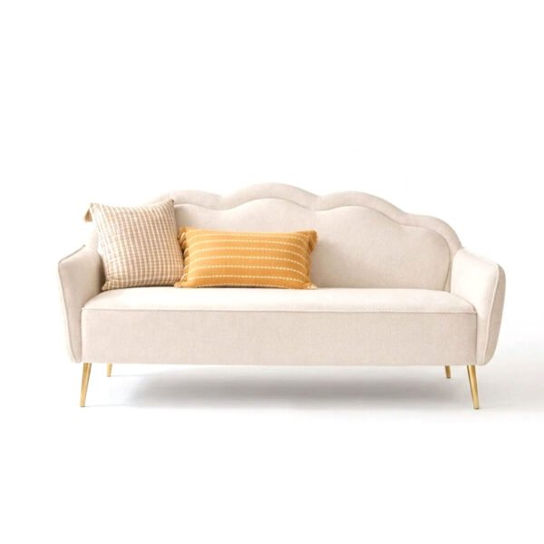 <hide>Love Seat– </hide>Cream Scallop Love Seat