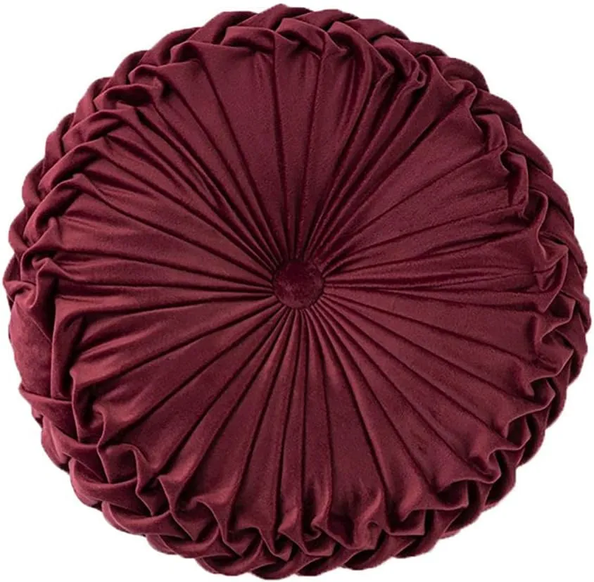 Pillow Collection - 17" Maroon Pintuck Pillow